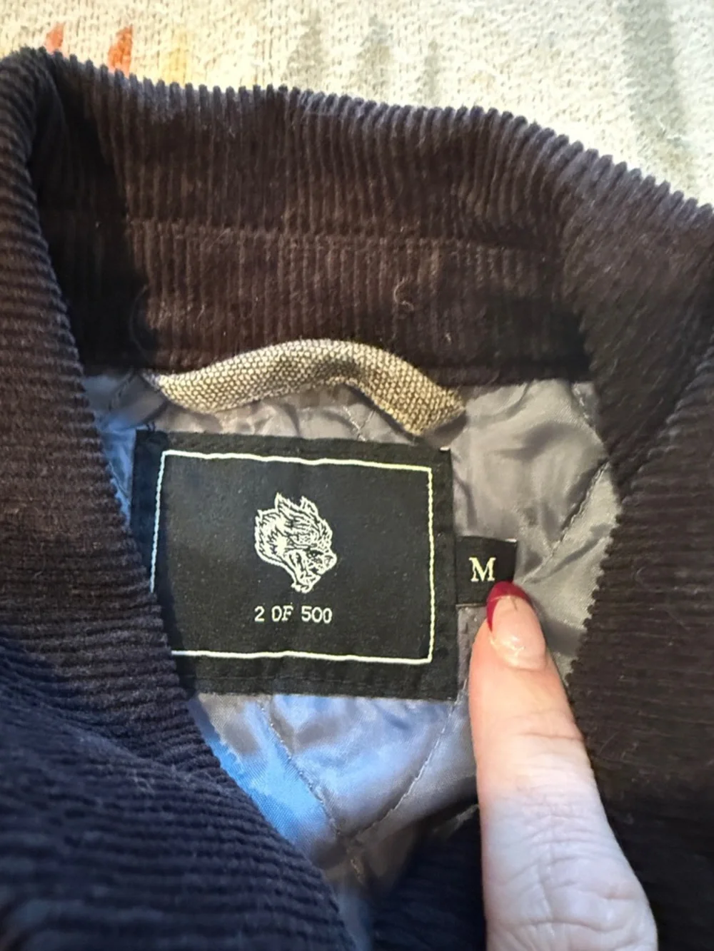 Darc Sport brown Bomber Jacket with White Moth Prints - Picture 2 of 4